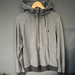 Nike Men's Full Zip Hoodie Gray Size L Hooded Pockets 678560-065